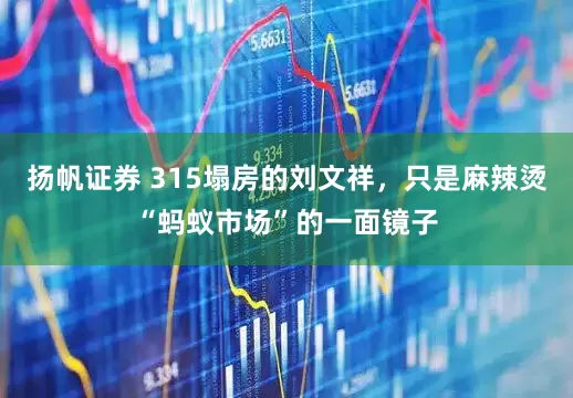扬帆证券 315塌房的刘文祥，只是麻辣烫“蚂蚁市场”的一面镜子